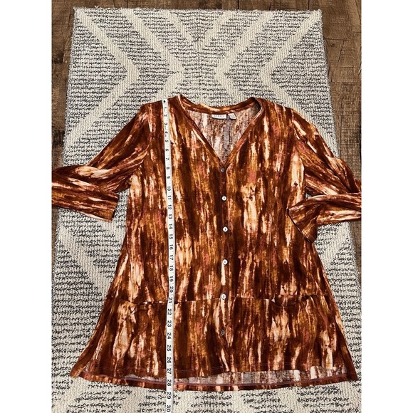 LOGO by Lori Goldstein Water Color  Button Down Blouse - Picture 9 of 11